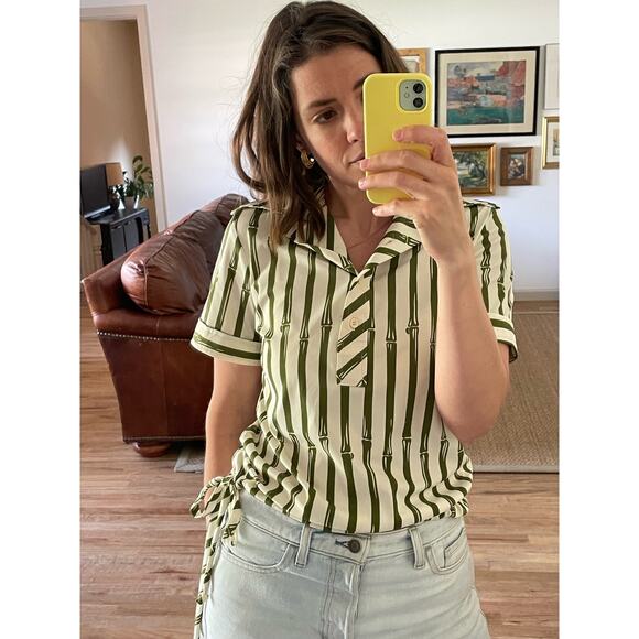 Vintage Lanvin Bamboo Printed Blouse - Picture 1 of 7